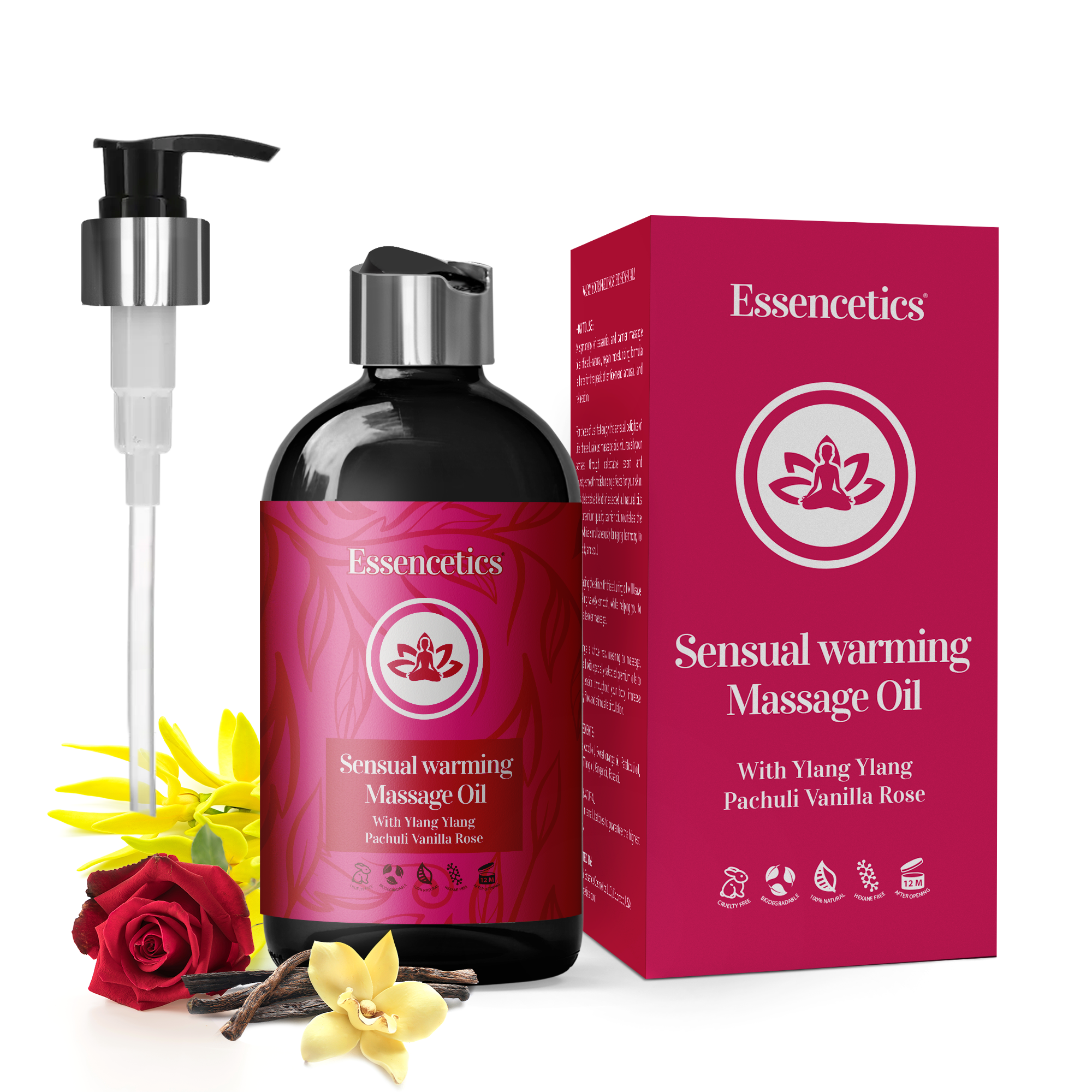 Essencetics Sensual Massage Oil for Couples 8 oz - Organic