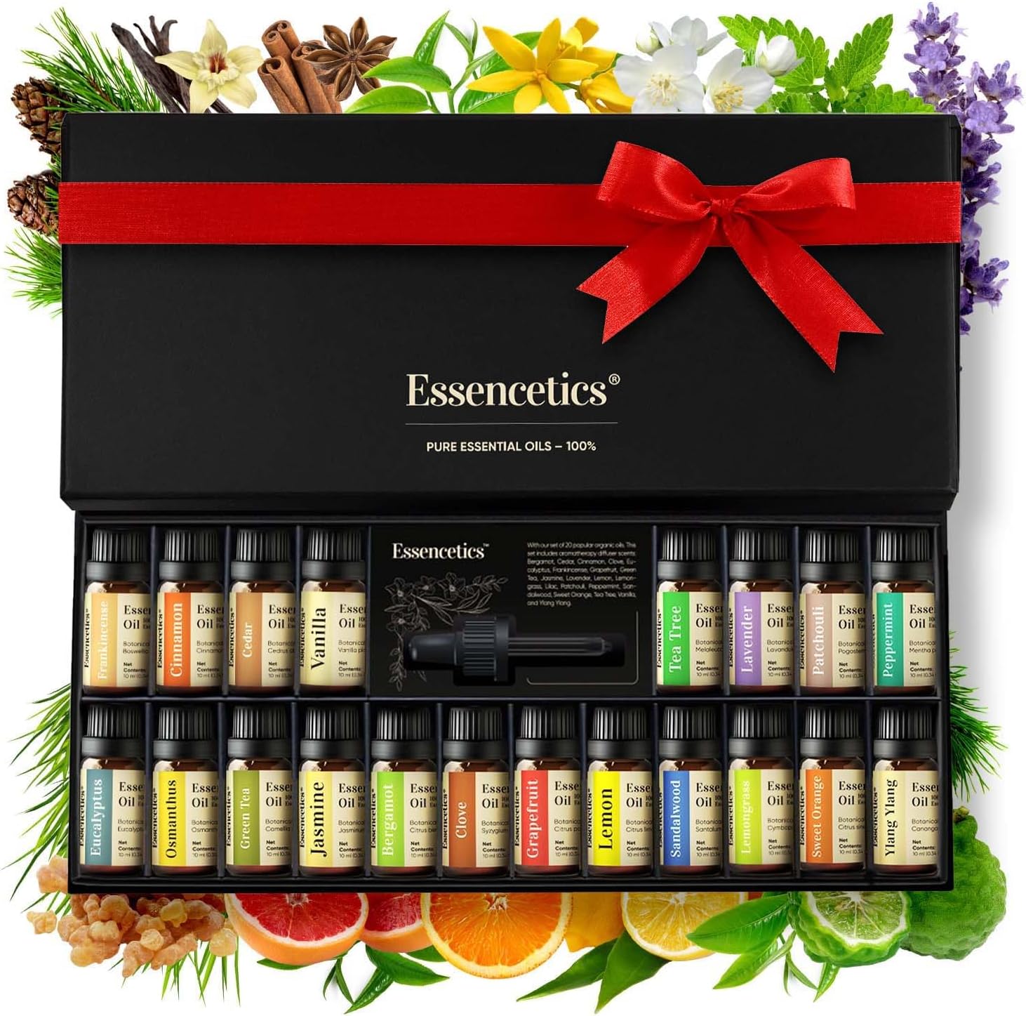 Essential Oil Gift Set | 20x10ml Essential Oils Bottles | Essencetics