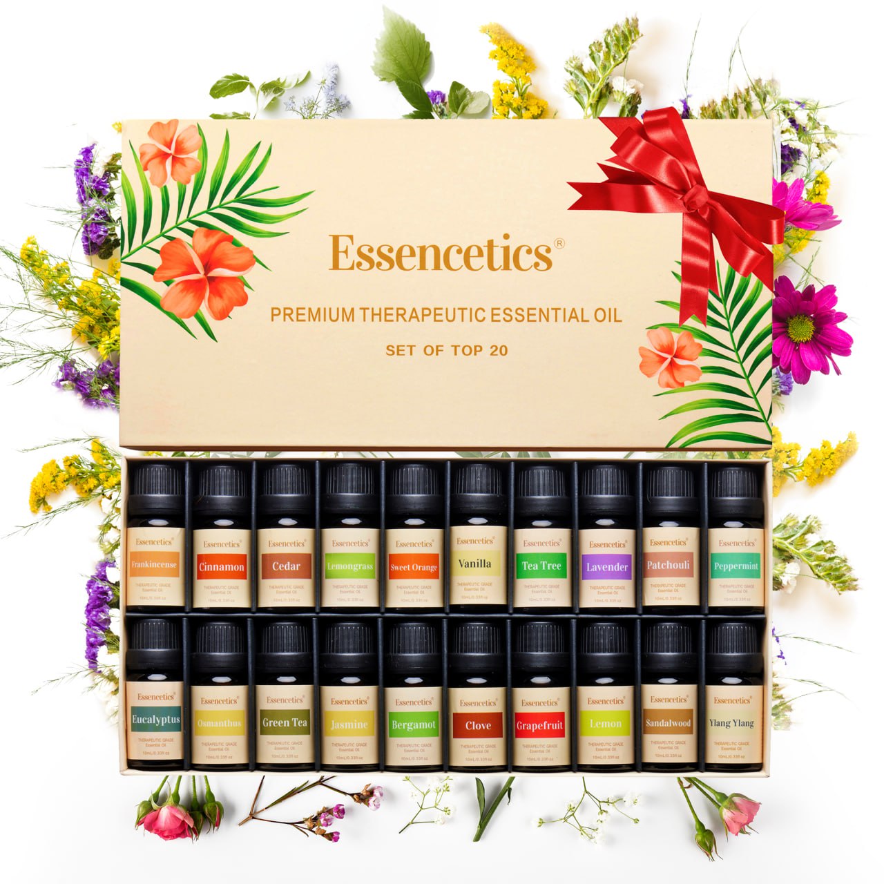 Essential Oil Gift Set | 20x10ml Essential Oils Bottles | Essencetics