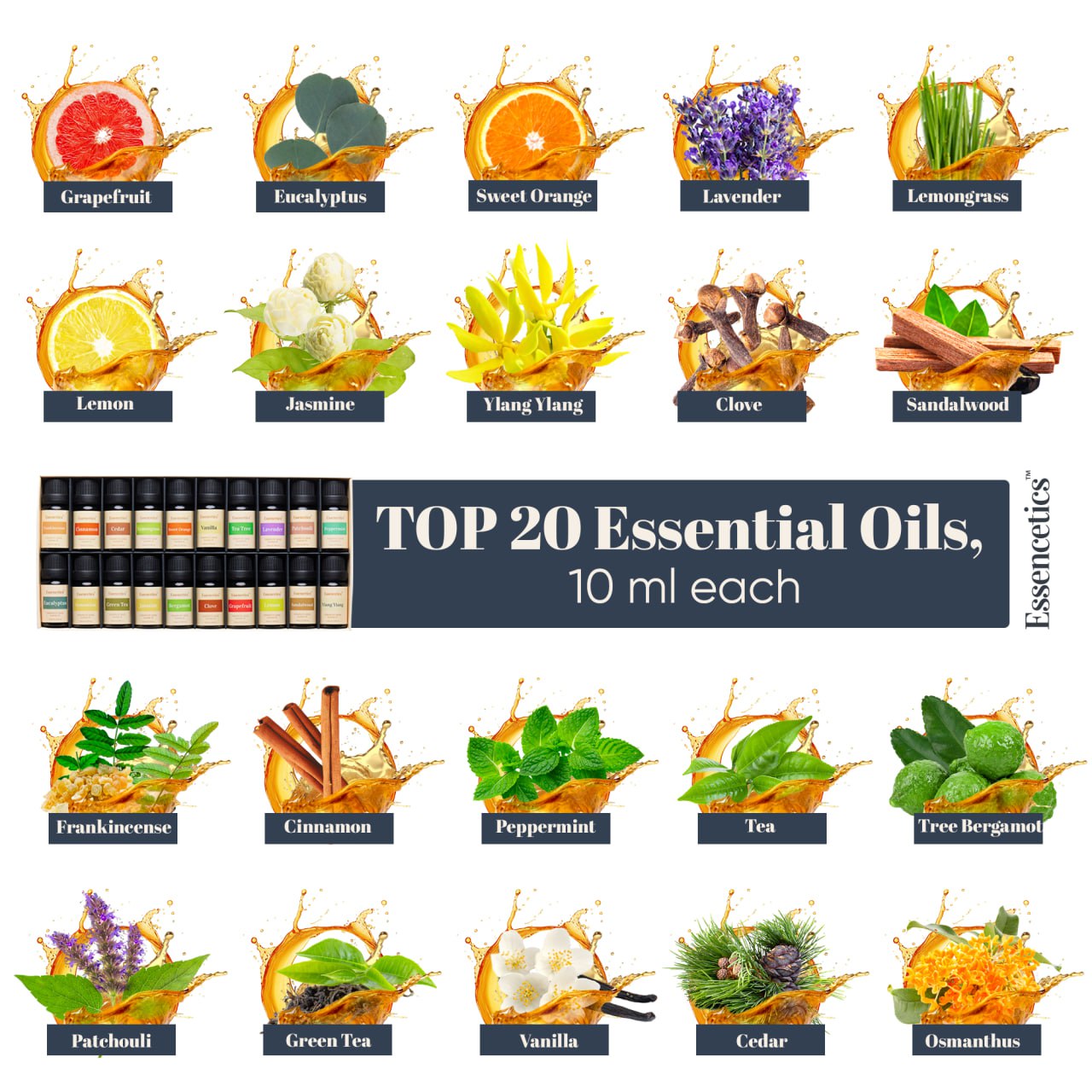 Top 20 Essential Oils 10ml