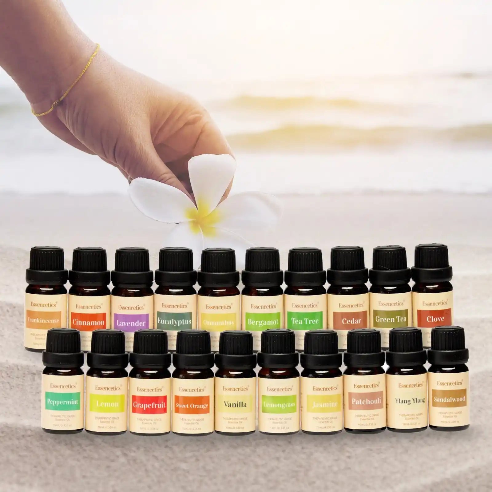 Vanilla Oil Peppermint Essential Oil Set, 100% Pure Organic Aromatherapy  Oils Gift Set for Diffuser, Massage, Soap, Candle Making - 2 x 10ml